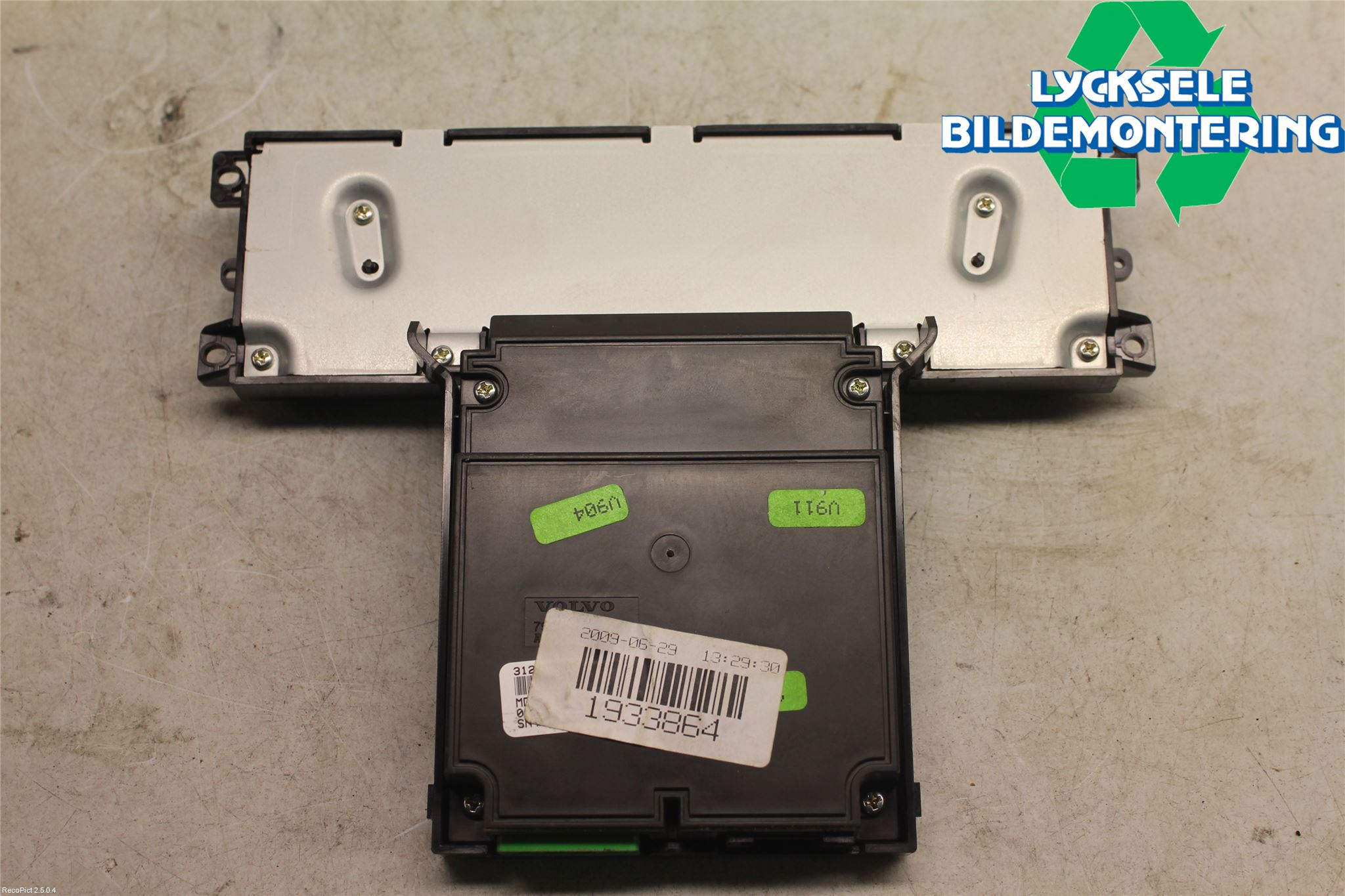 Volvo V70 08-13 Kontrolldisplay