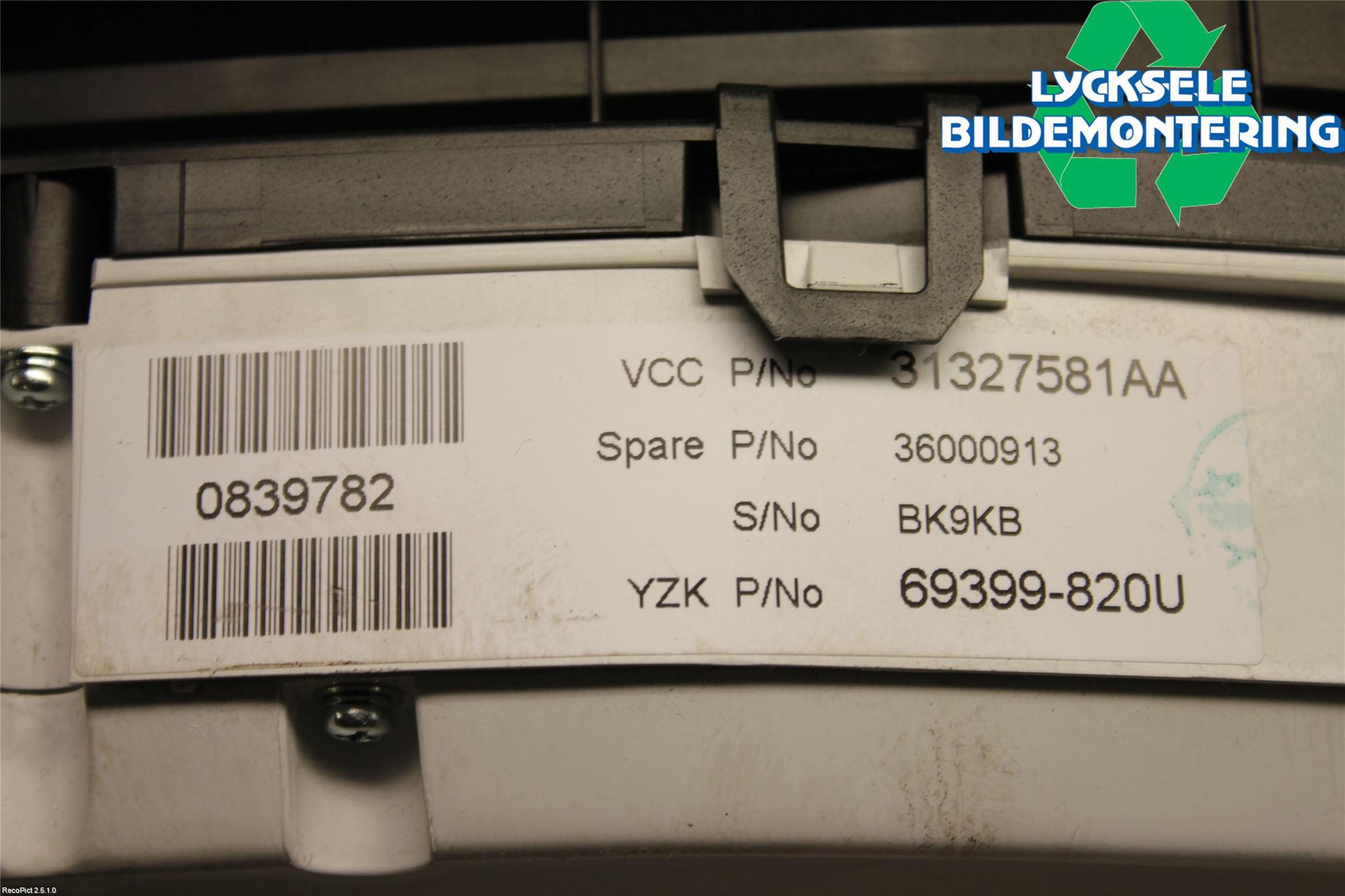 Volvo V60 11-13 Instrument Komb