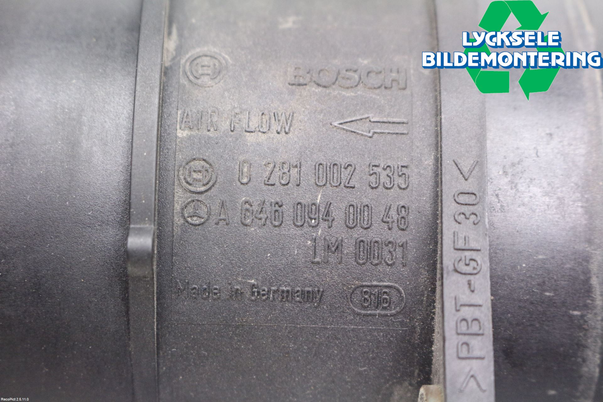 Mercedes-Benz MB E-KLASS (W211) 02-09 Injluftmassamätare