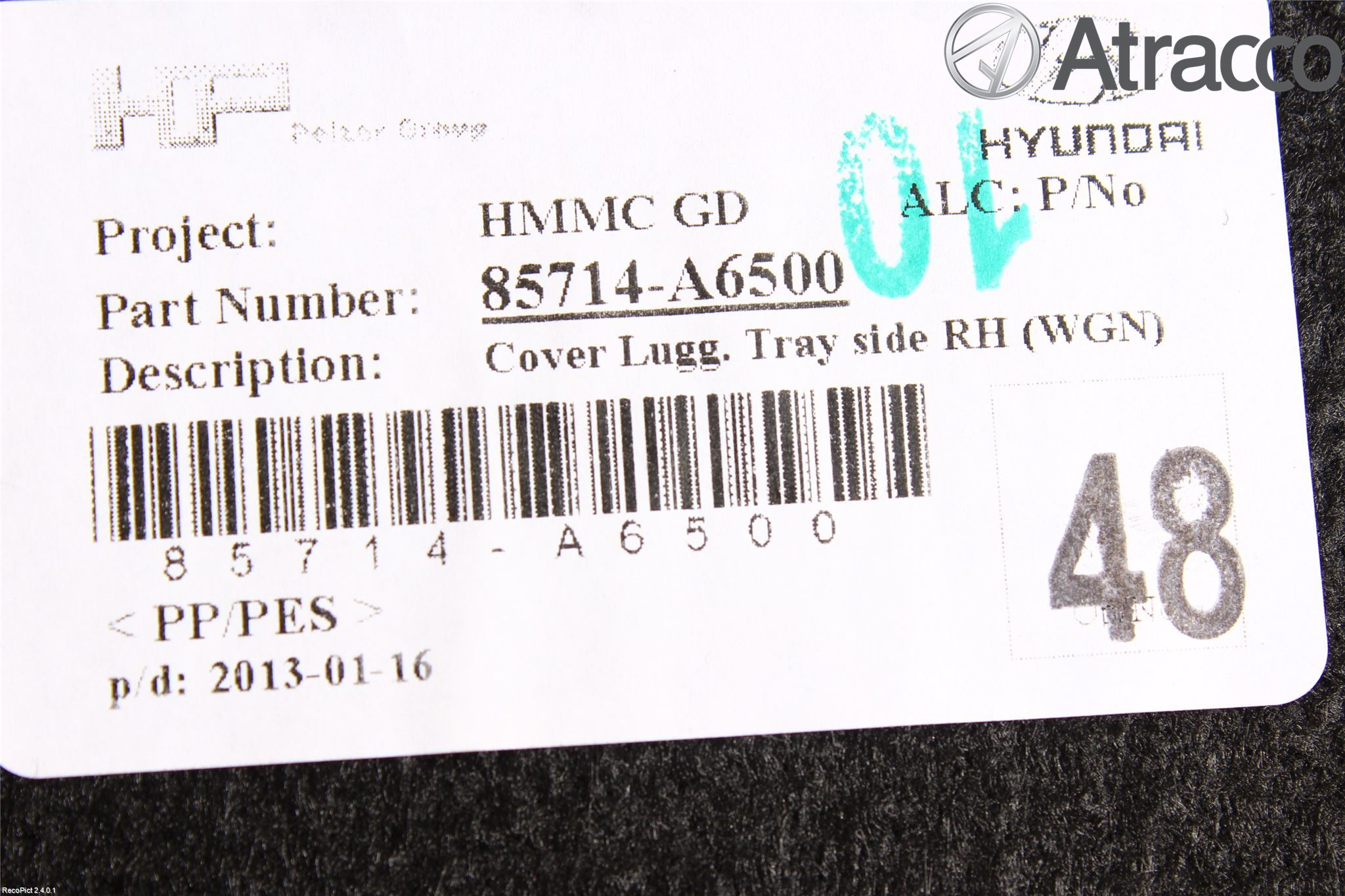 Hyundai i30 GD 13-17 Inrbagagerumklädsel-Golv