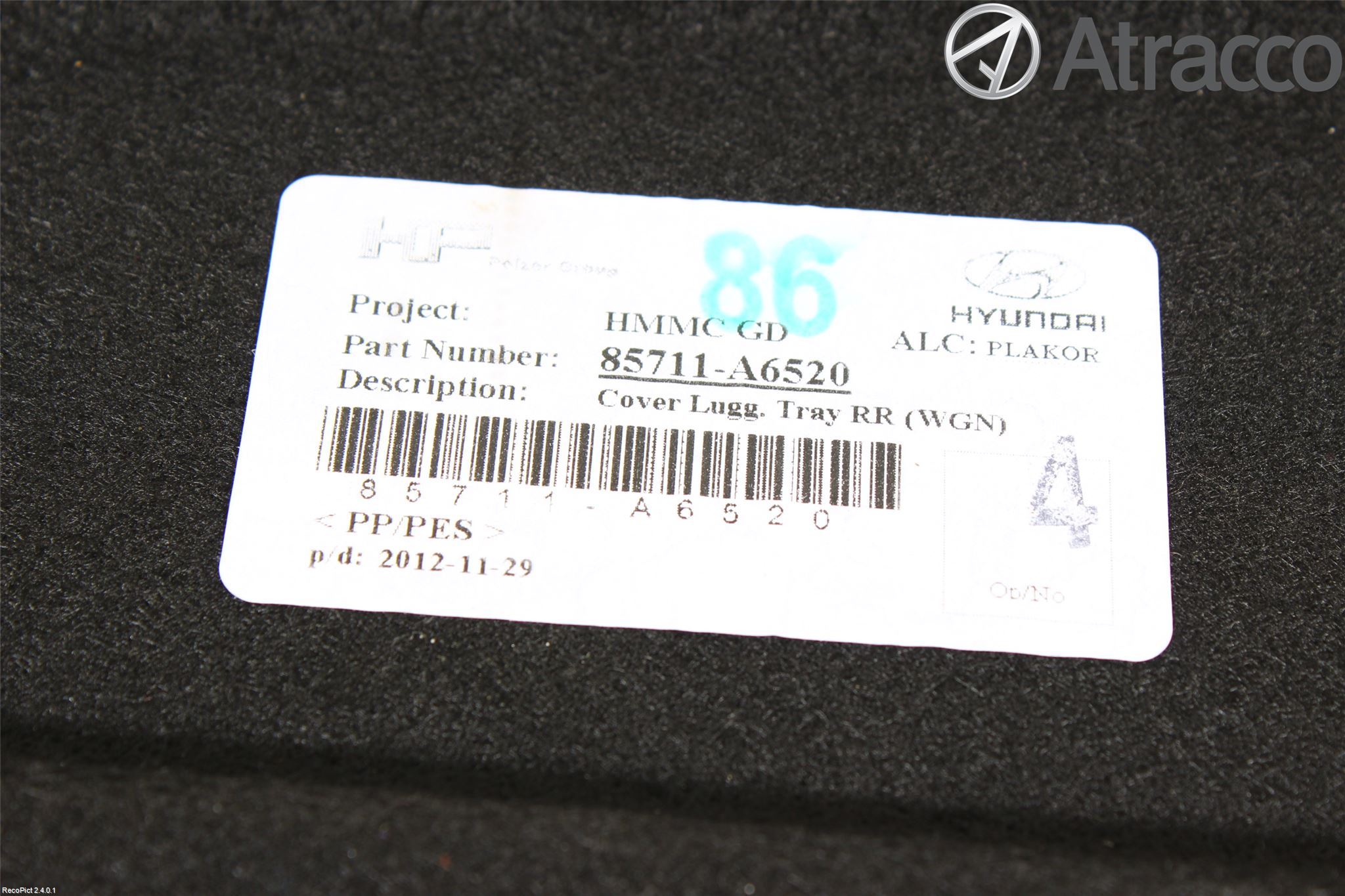 Hyundai i30 GD 13-17 Inrbagagerumklädsel-Golv