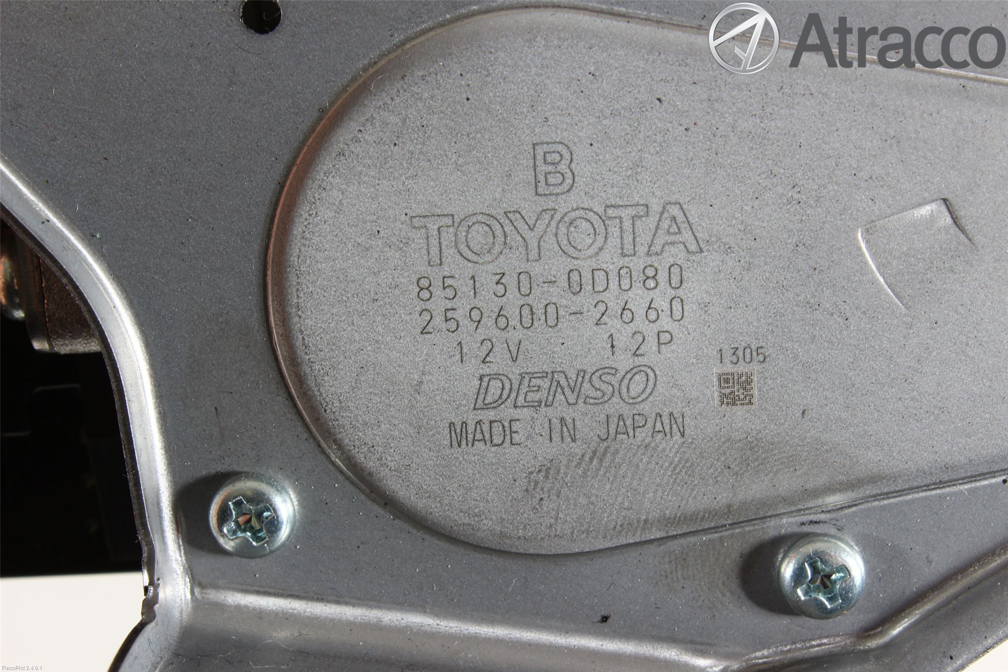 Toyota YARIS XP130 12-14 Torkarmotor Baklucka