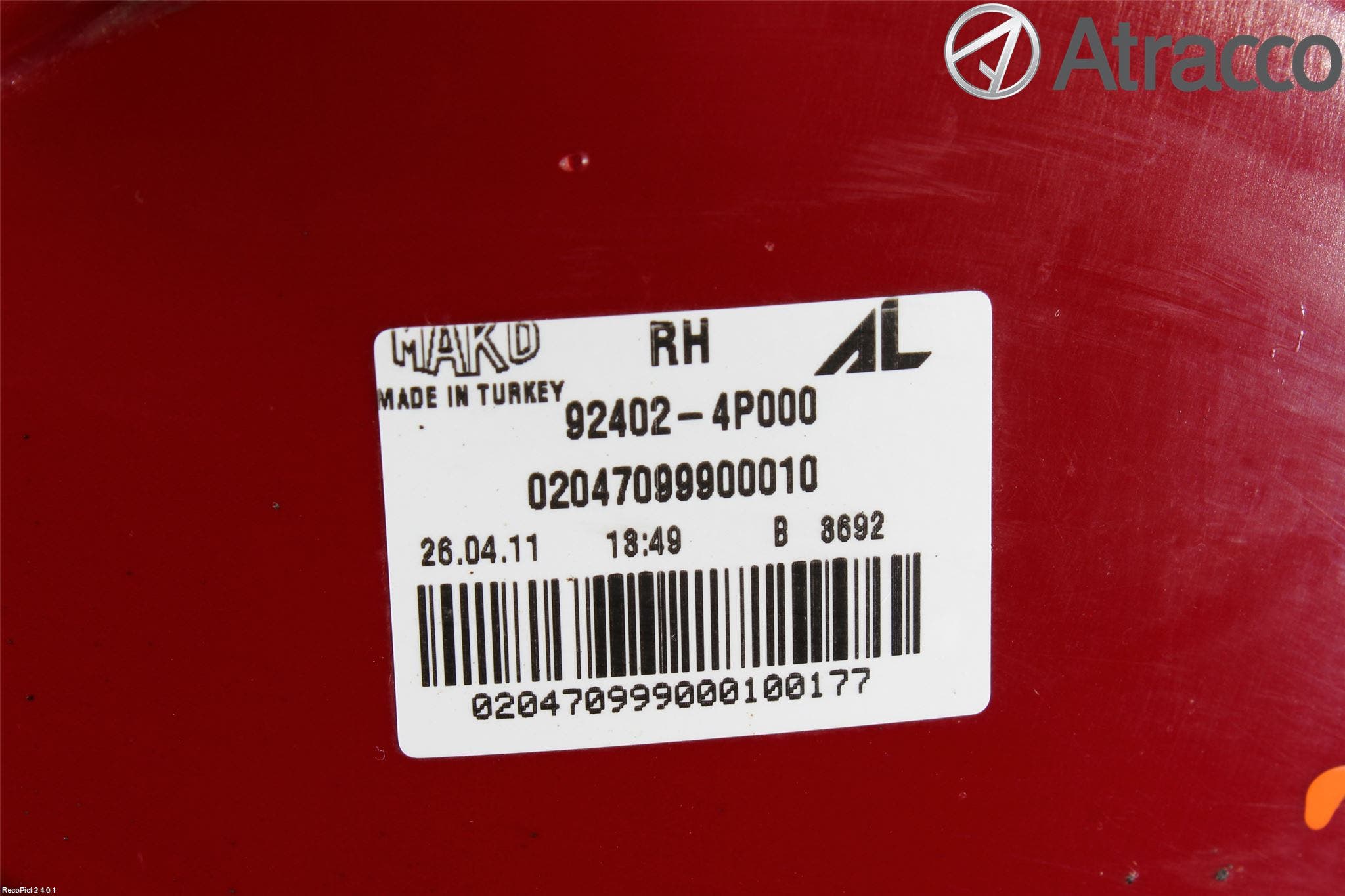 Hyundai i20 PB 09-14 Bakljus Höger