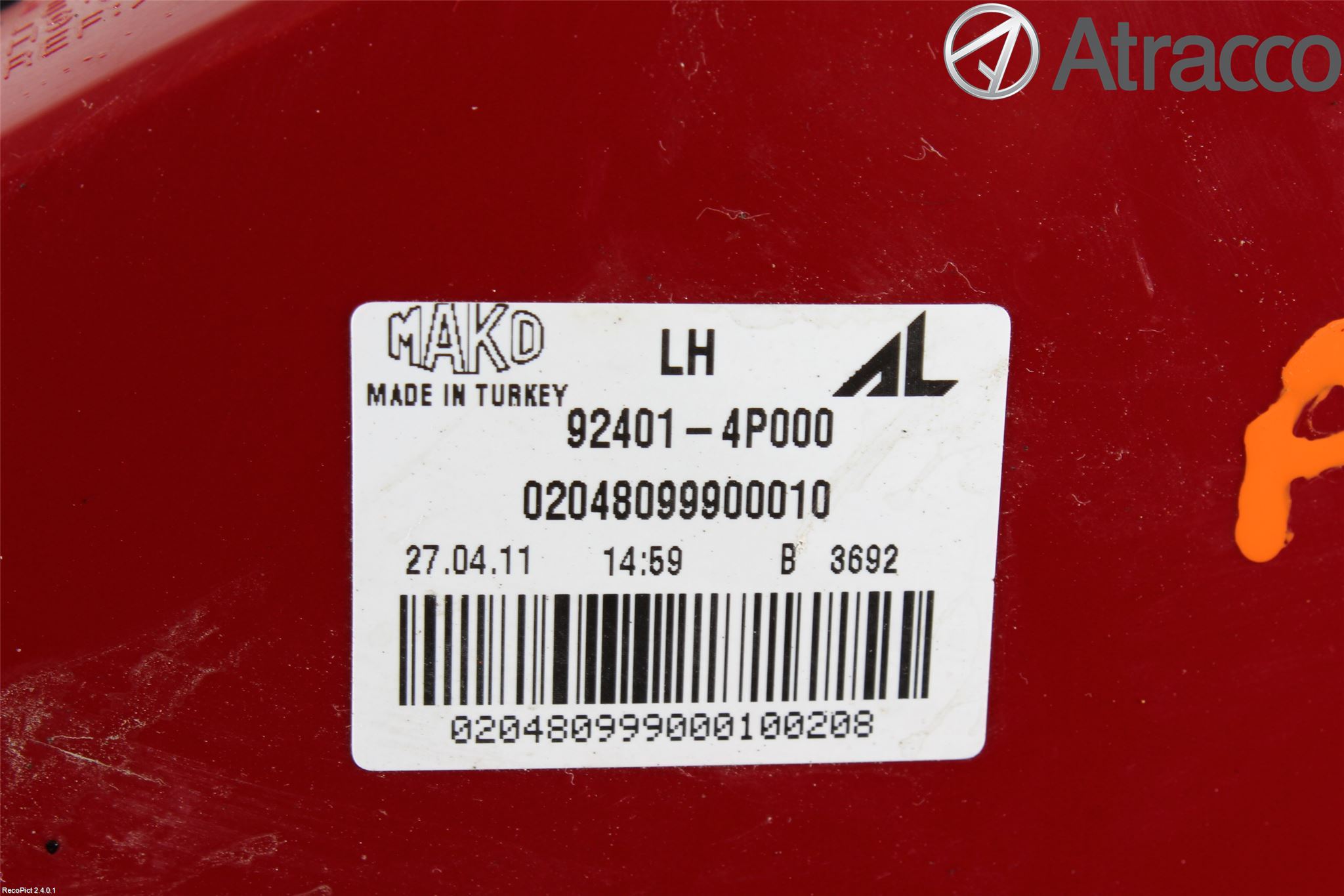 Hyundai i20 PB 09-14 Bakljus Vänster