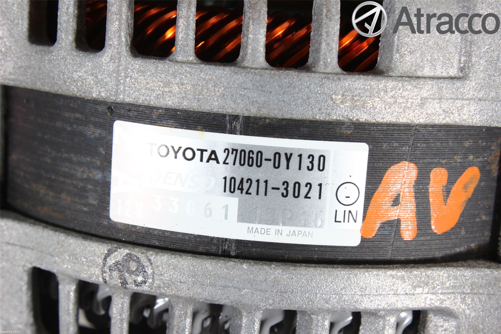 Toyota YARIS XP130 12-14 Generator