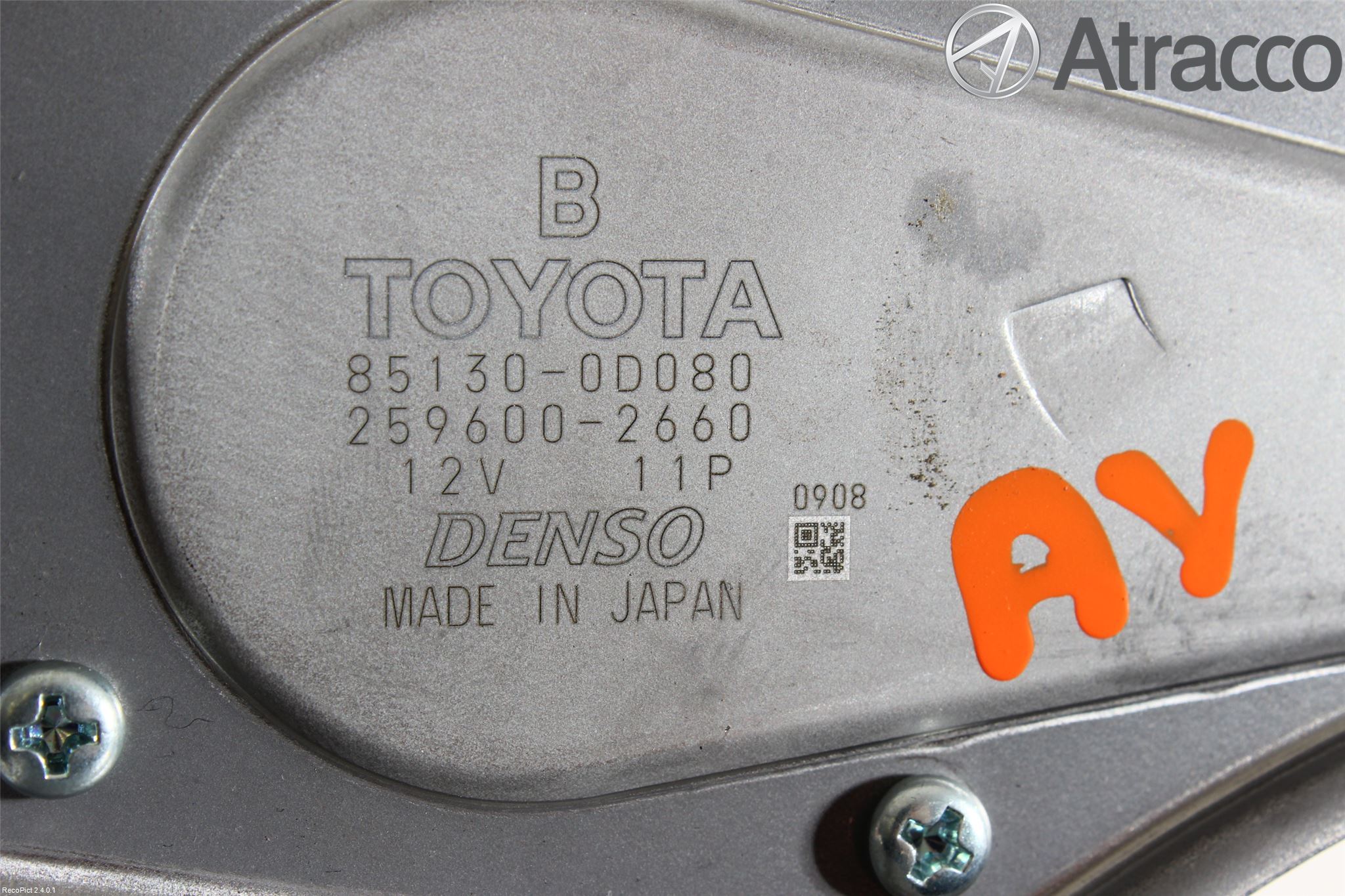 Toyota YARIS XP130 12-14 Torkarmotor Baklucka