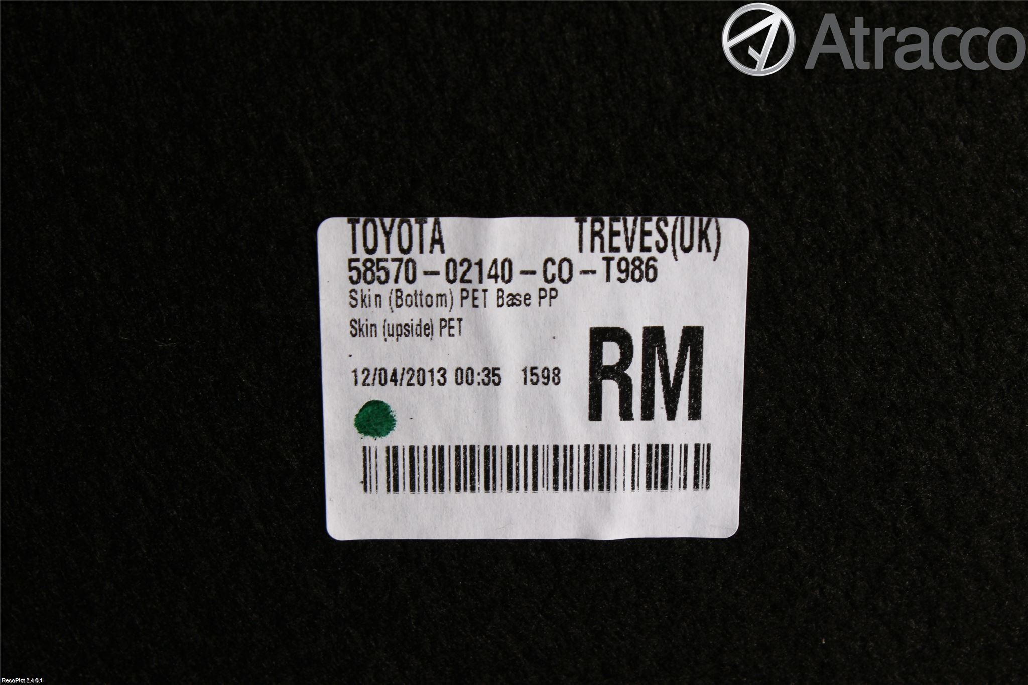 Toyota AURIS 13-19 Inrbagagerumklädsel-Golv