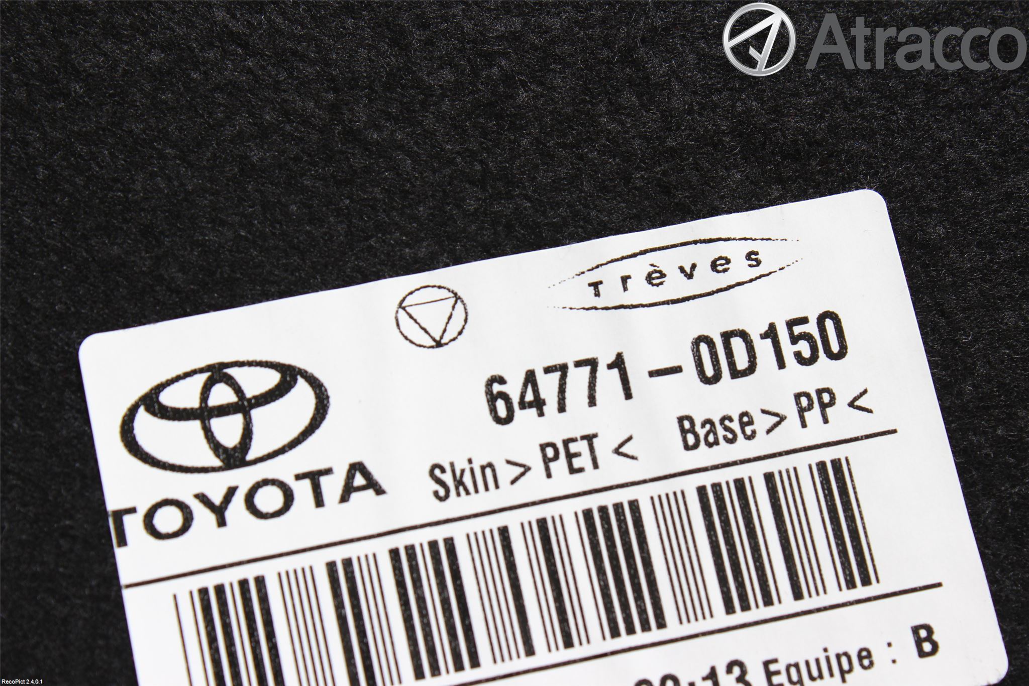 Toyota YARIS XP130 12-14 Inrbagagerumklädsel-Golv