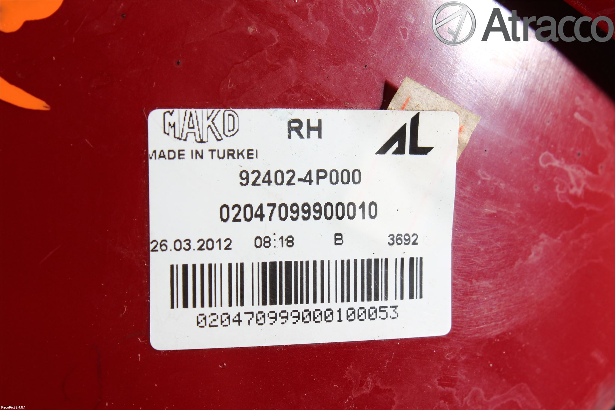 Hyundai i20 PB 09-14 Bakljus Höger