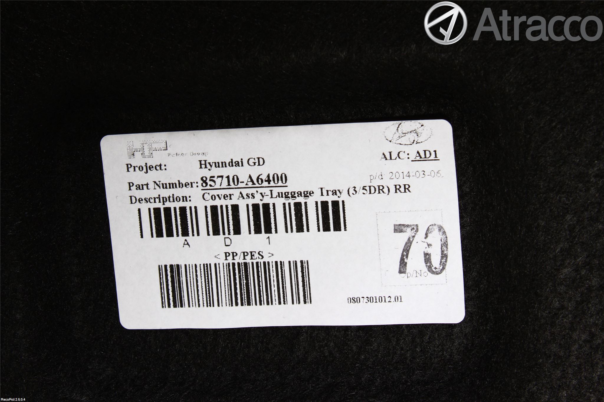 Hyundai i30 GD 13-17 Inrbagagerumklädsel-Golv