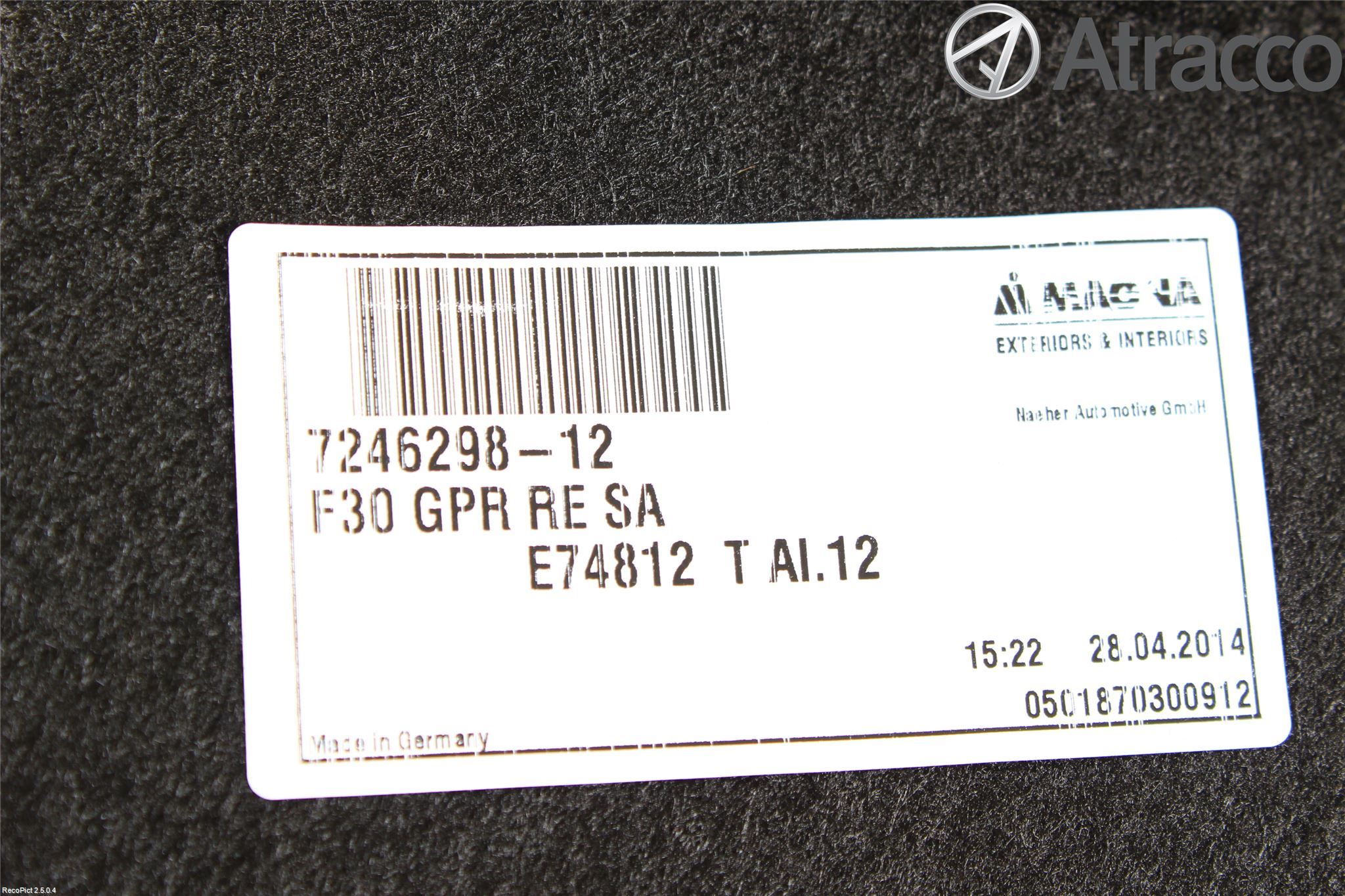 BMW 3 F30/F31/F80 12-19 Inredning Sidoklädsel