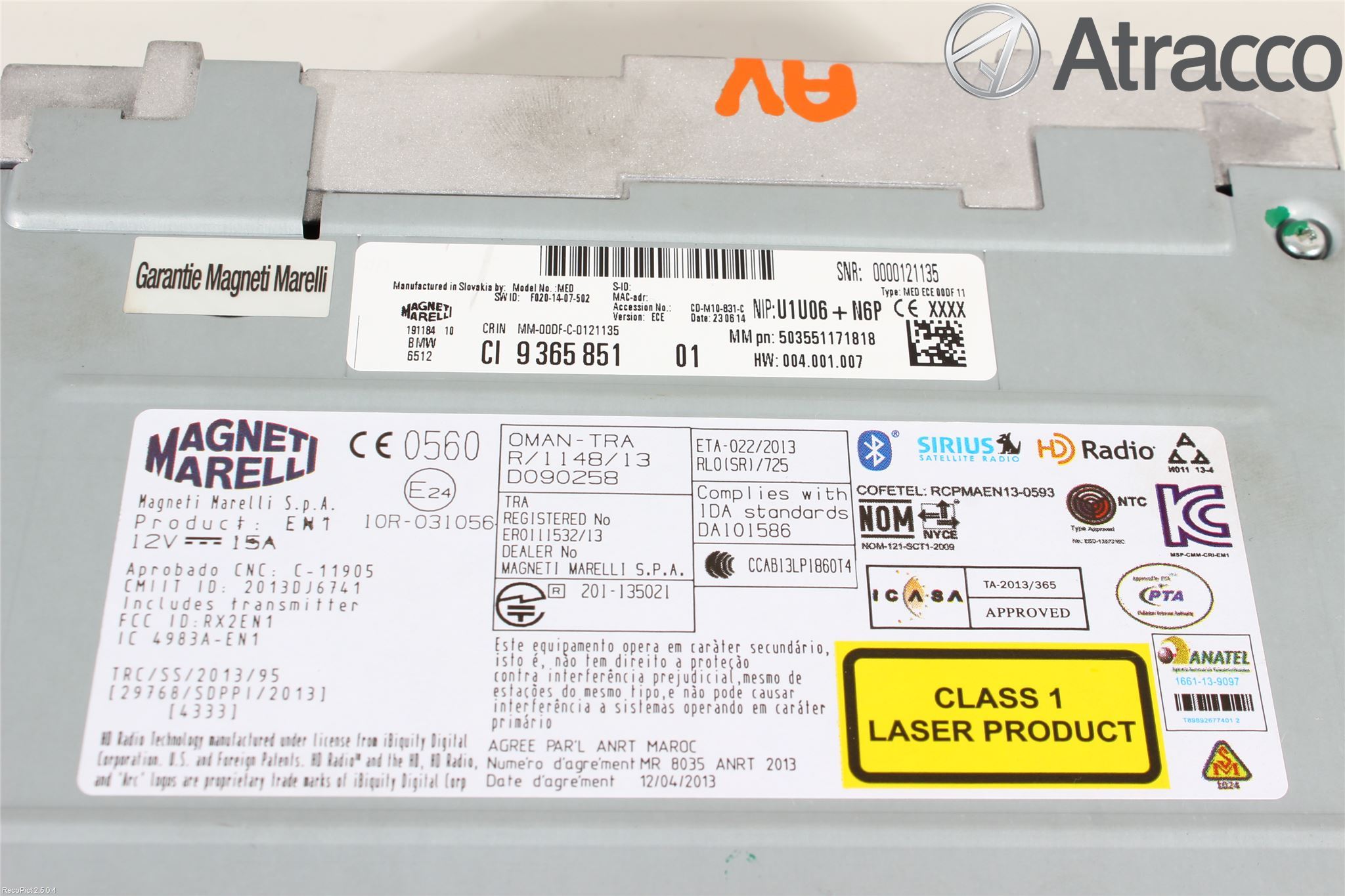 BMW 1 F20/F21 11-19 Cd Radio - Multimediapanel