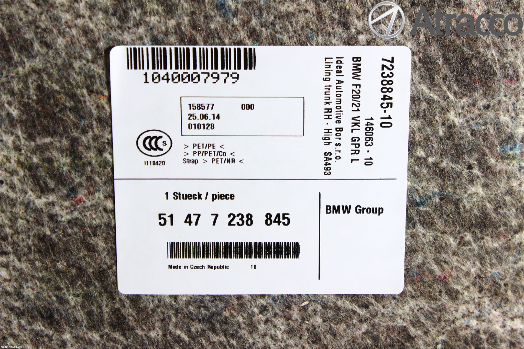 BMW 1 F20/F21 11-19 Inredning Sidoklädsel