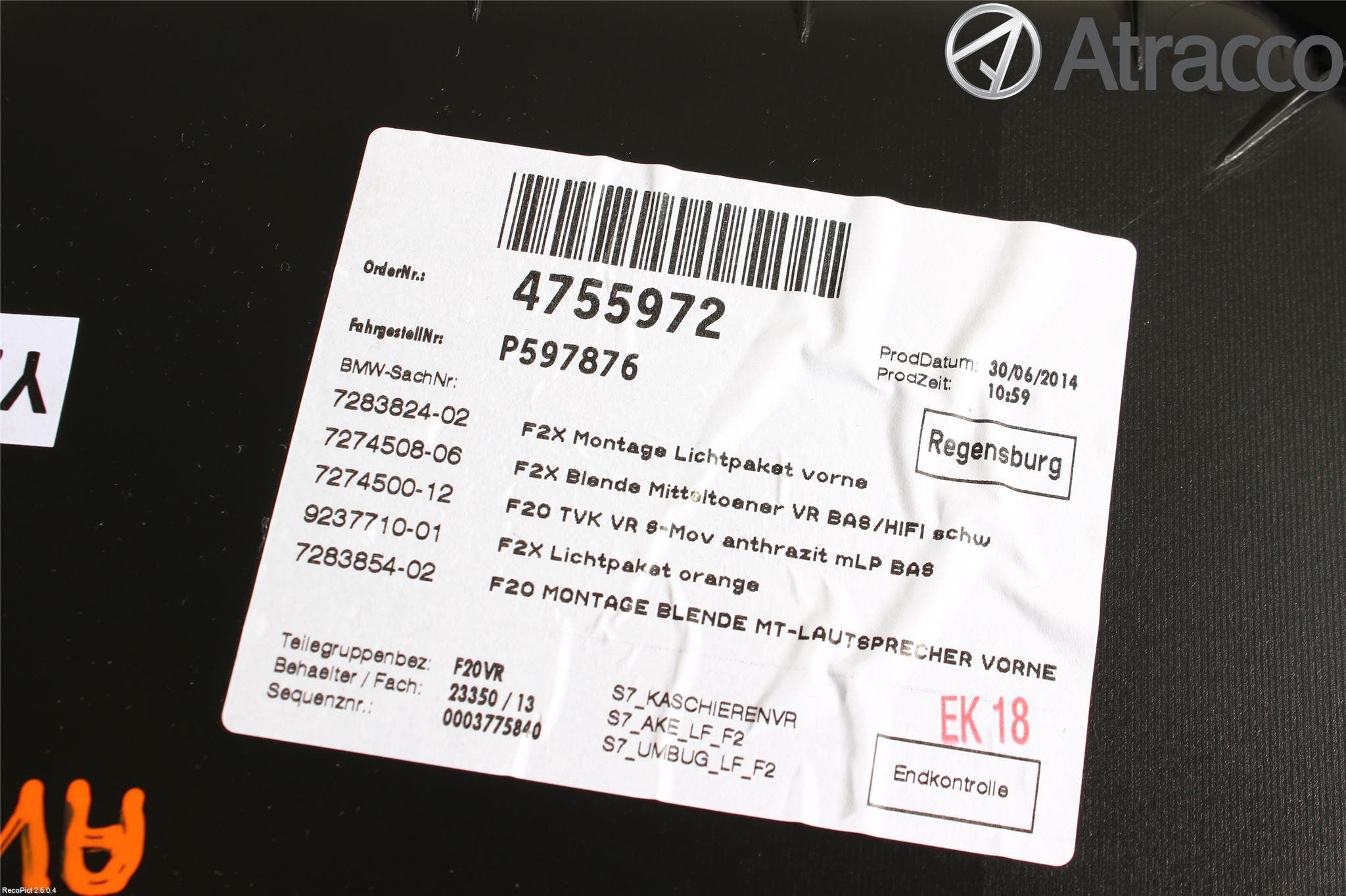 BMW 1 F20/F21 11-19 Dörrklädsel Hö