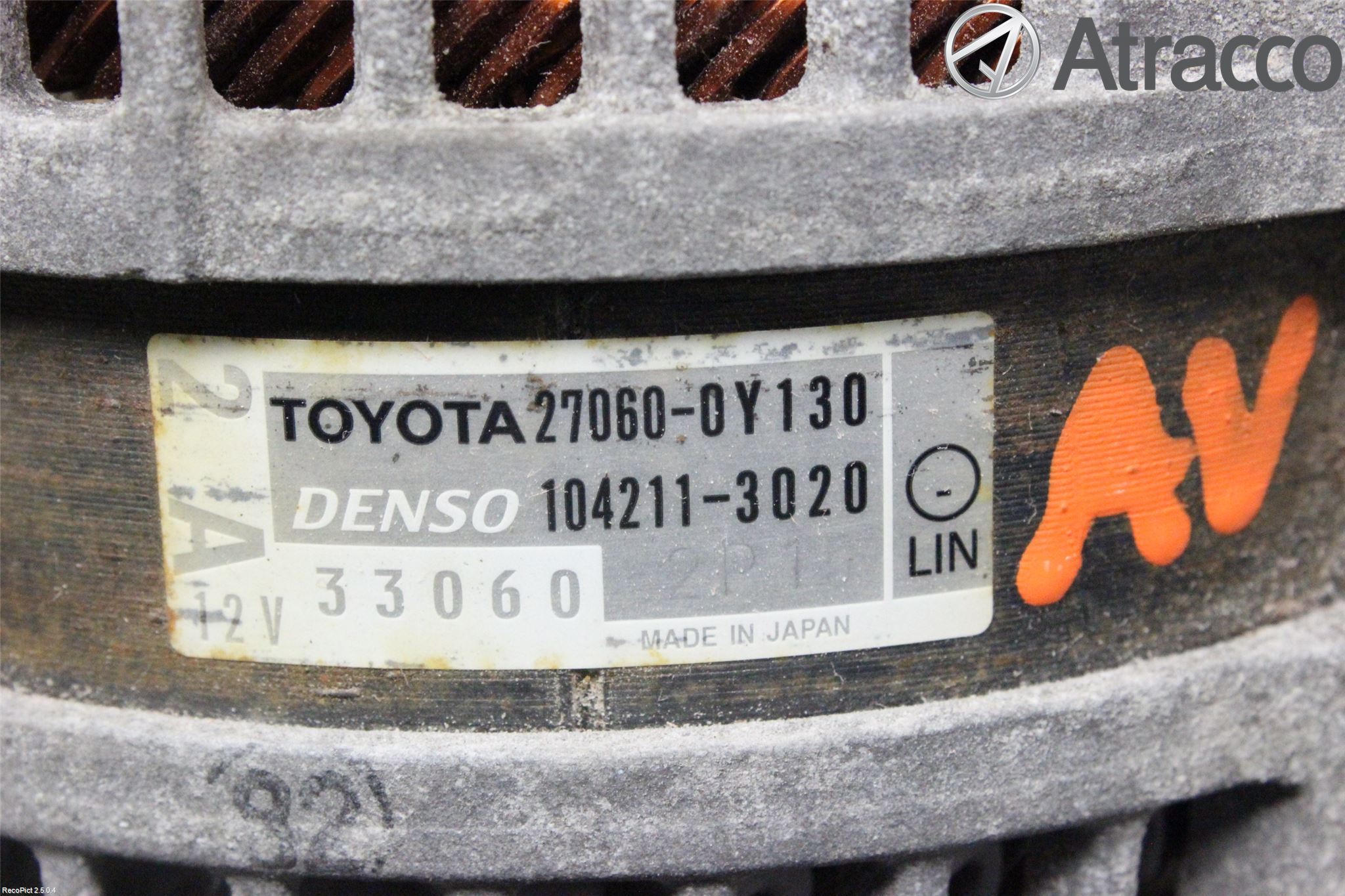 Toyota YARIS XP130 12-14 Generator