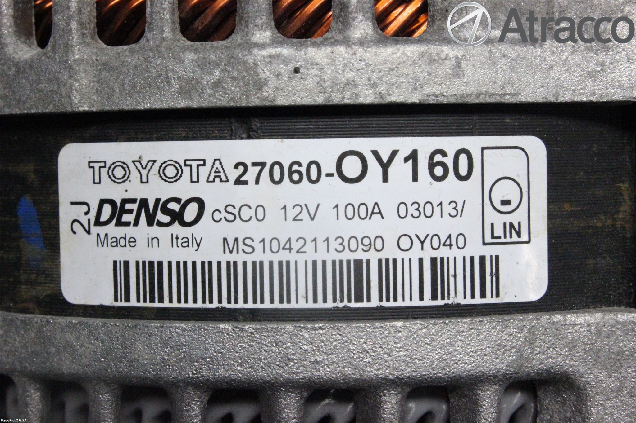 Toyota YARIS XP130 12-14 Generator