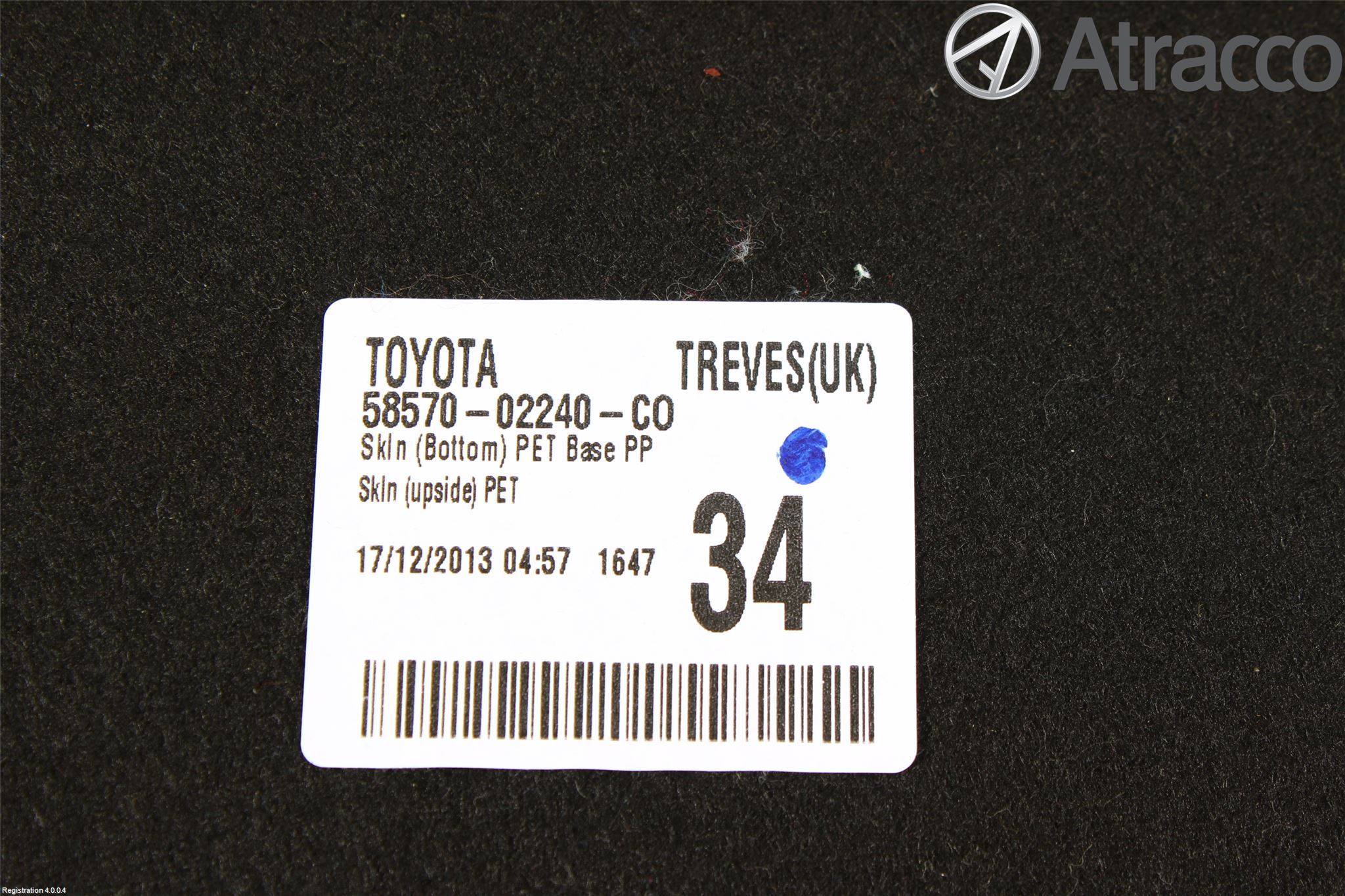 Toyota AURIS 13-19 Inrbagagerumklädsel-Golv