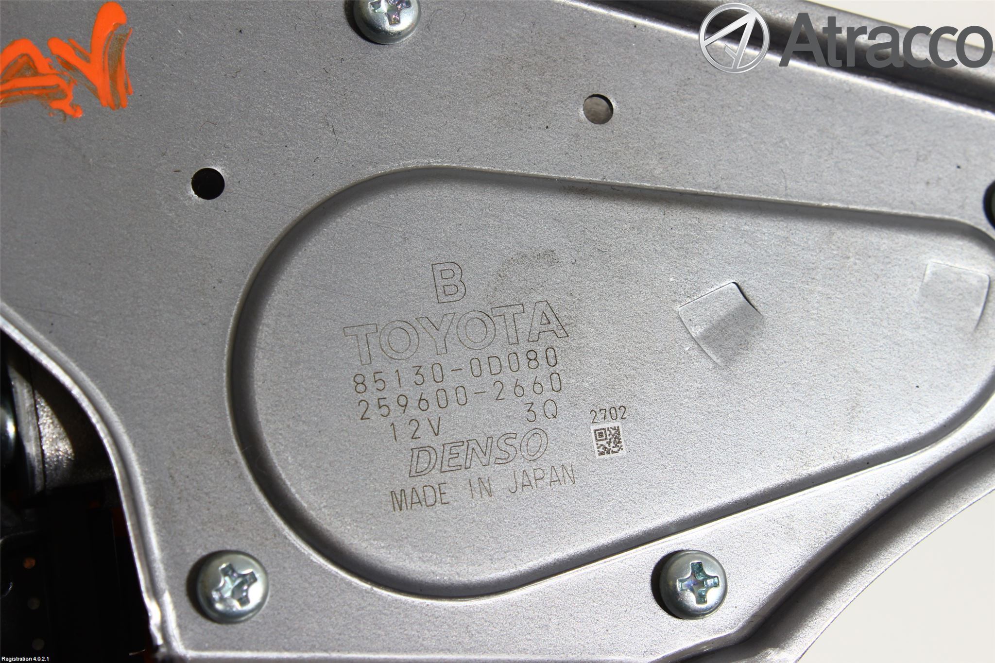 Toyota YARIS XP130 12-14 Torkarmotor Baklucka