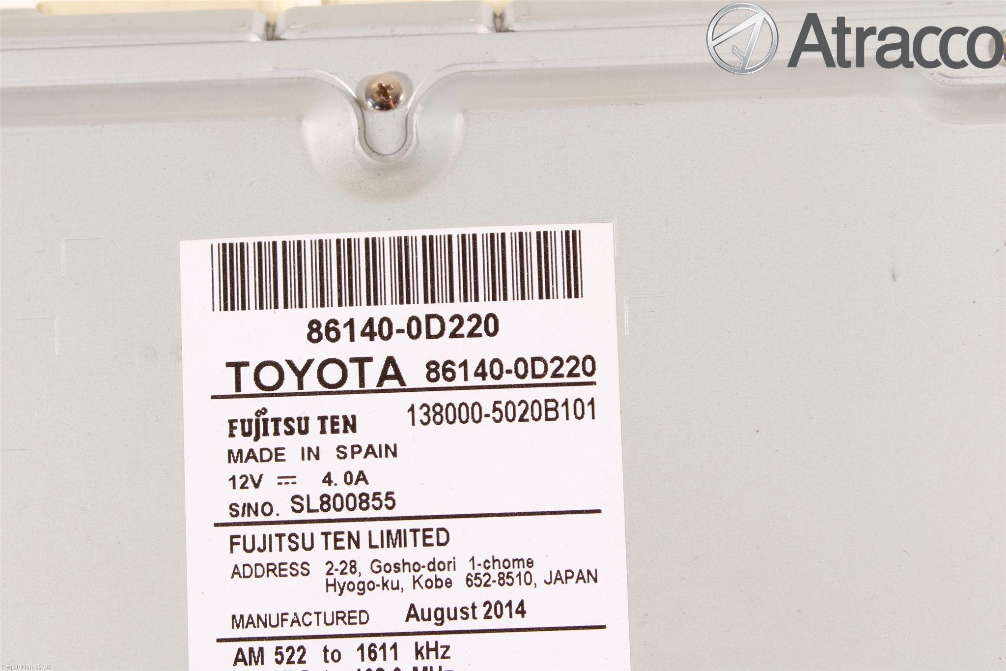 Toyota YARIS XP130 12-14 Cd Radio - Multimediapanel