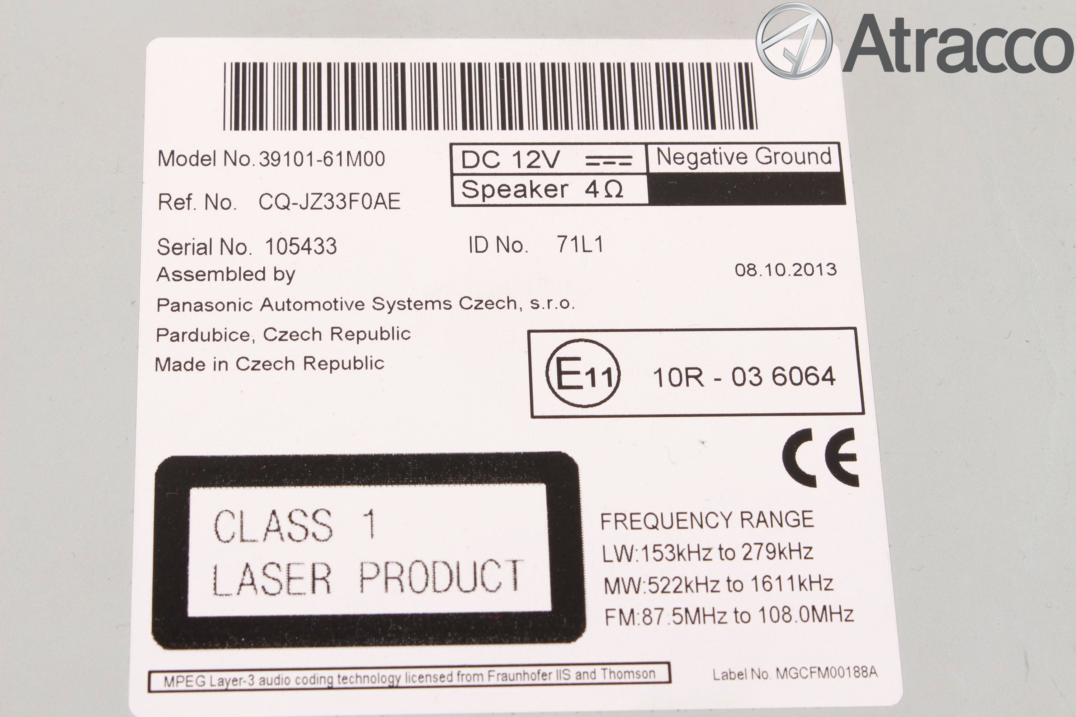 Suzuki SX4 S-CROSS 14-21 Cd Radio - Multimediapanel