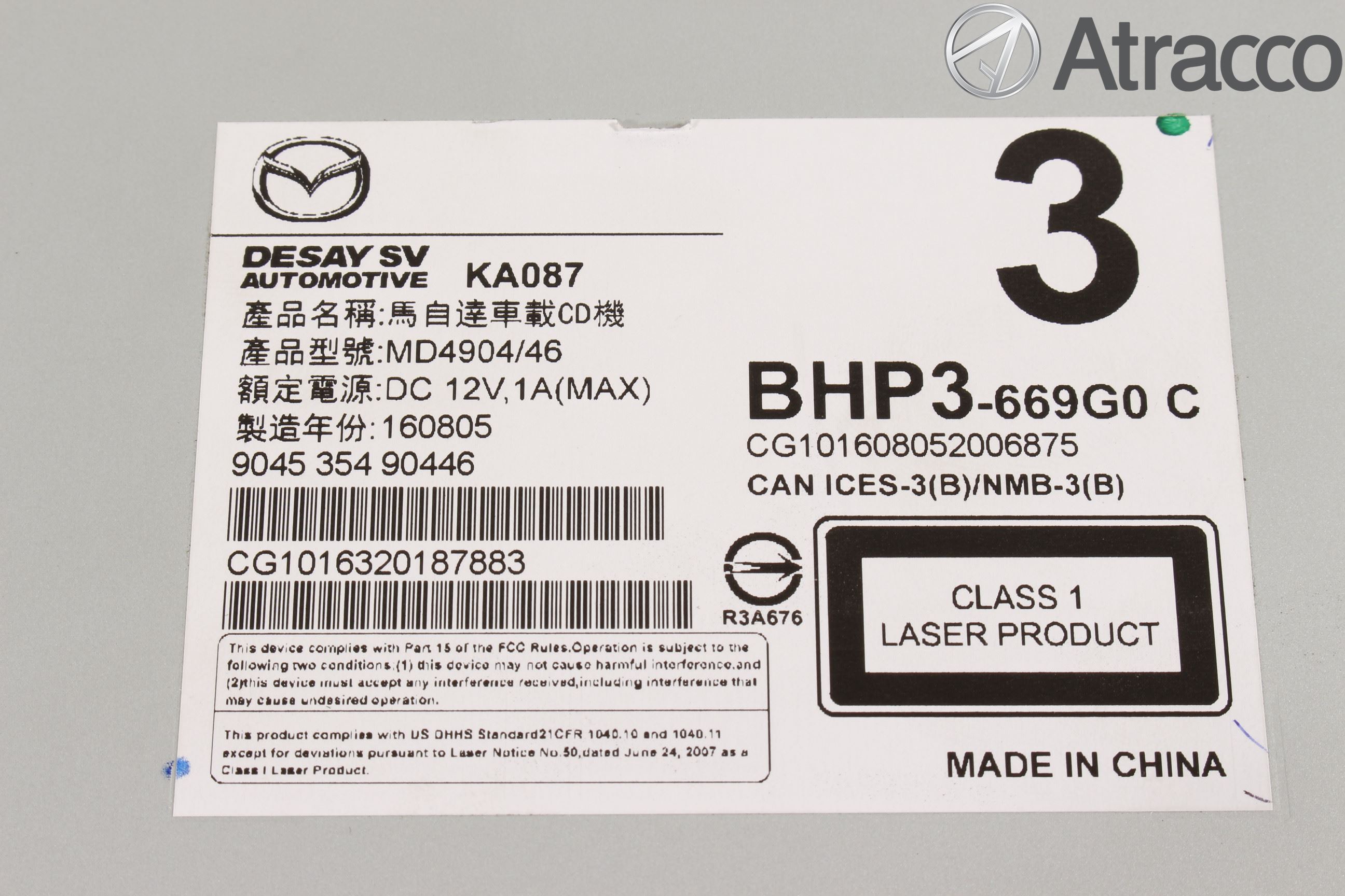 Mazda 3 III 14-19 Cd Radio - Multimediapanel