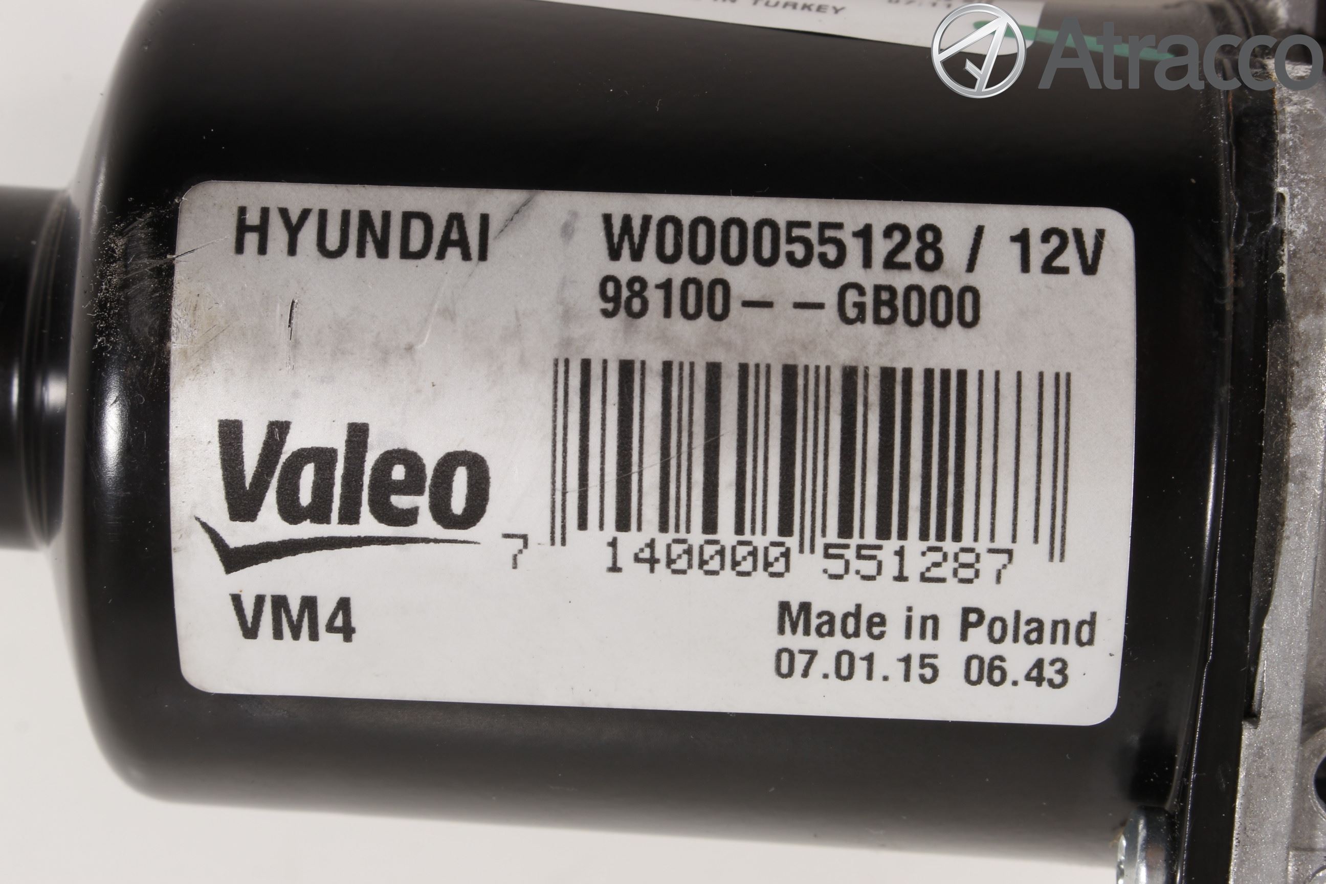 Hyundai i20 GB 15-20 Torkarmotor Vindruta