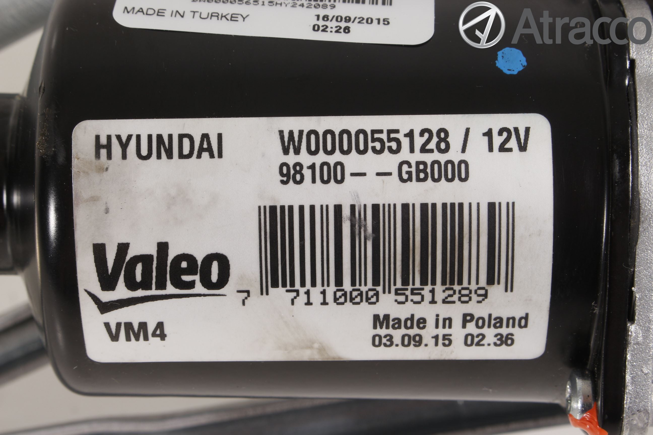 Hyundai i20 GB 15-20 Torkarmekanism Vindruta