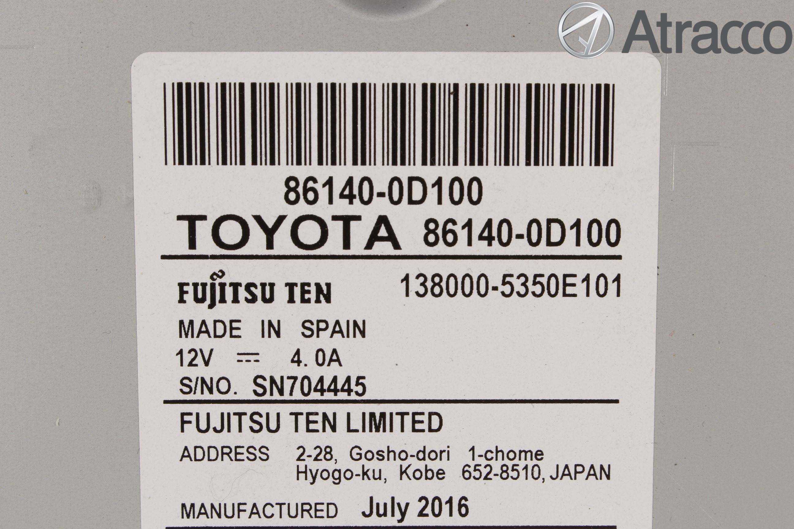 Toyota YARIS XP130 15-20 Cd Radio - Multimediapanel